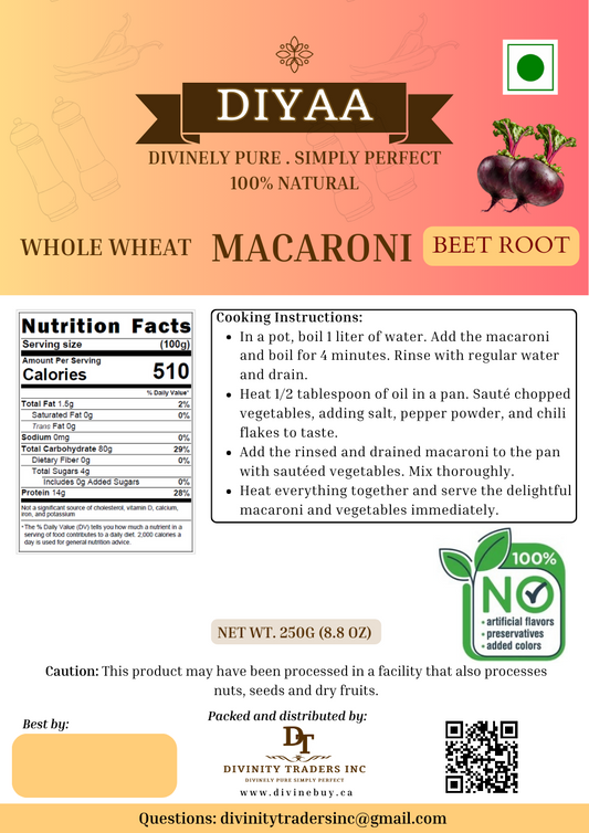Diyaa Beetroot Macaroni - 250 gm