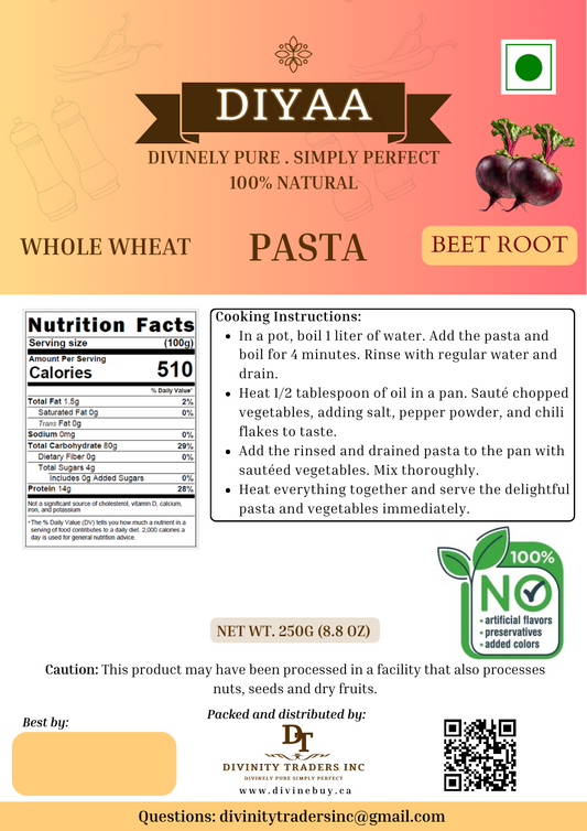 Diyaa Beetroot Pasta - 250 gm