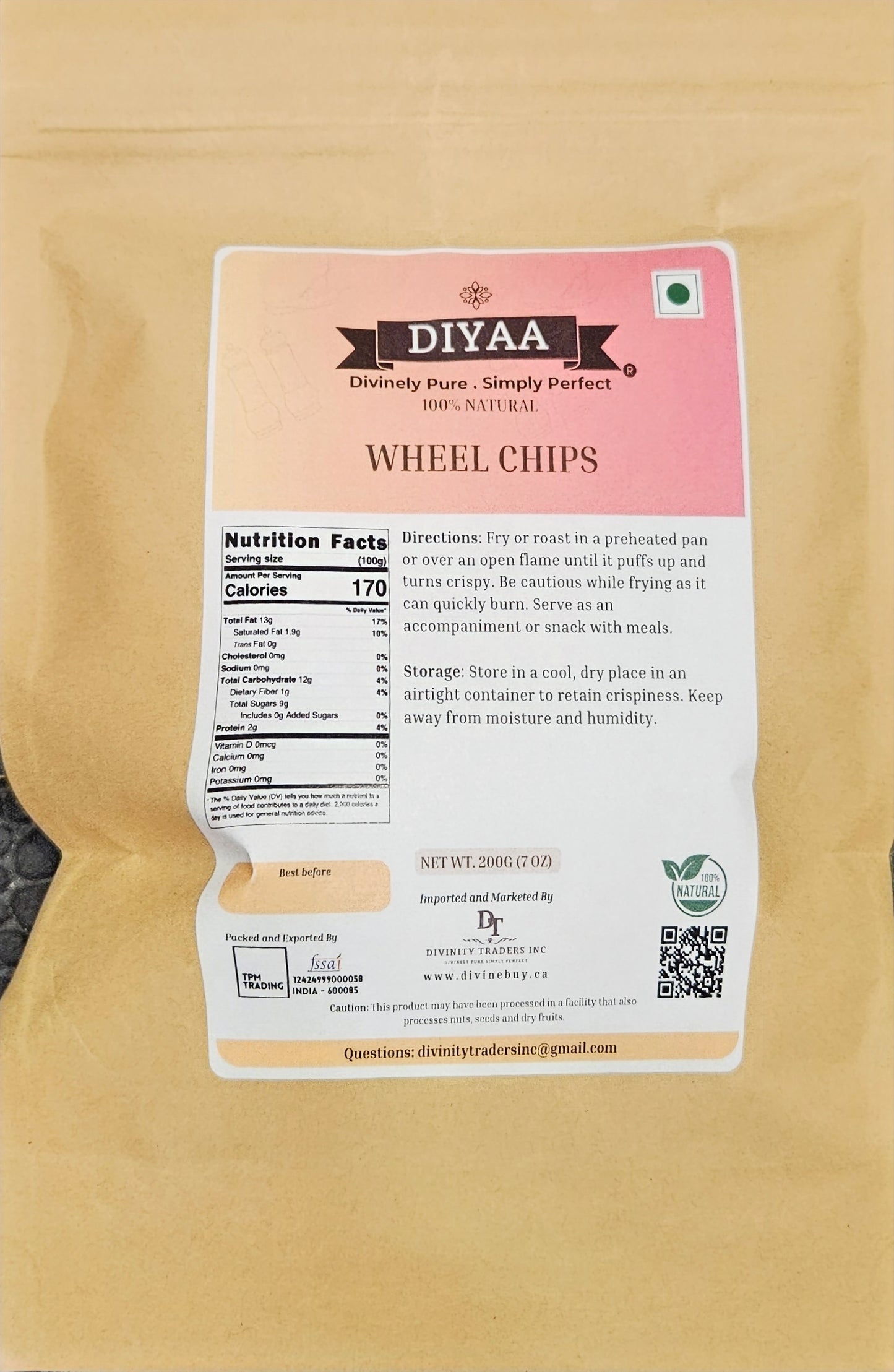 Diyaa Fryums (Wheel Chips) - 200 gm