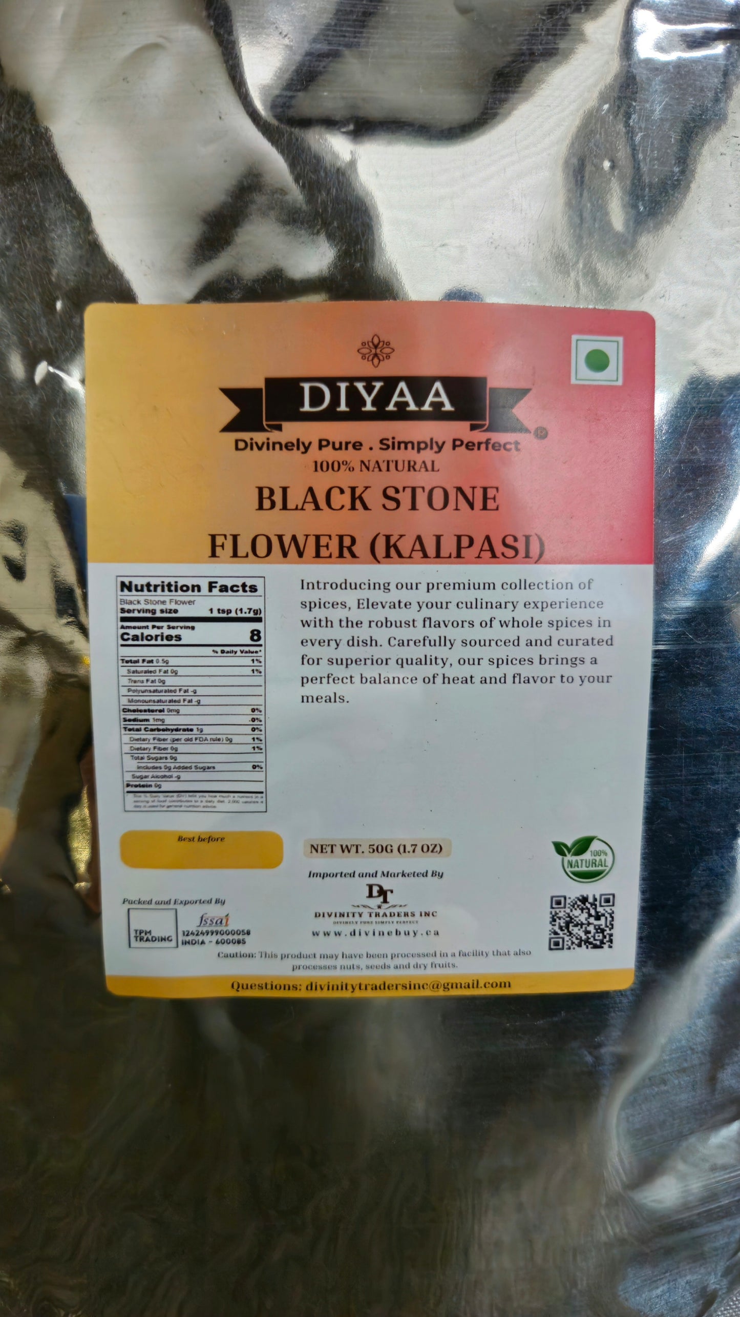 Diyaa Black stone flower (Kalpaasi -கல்பாசி) - 50 gm
