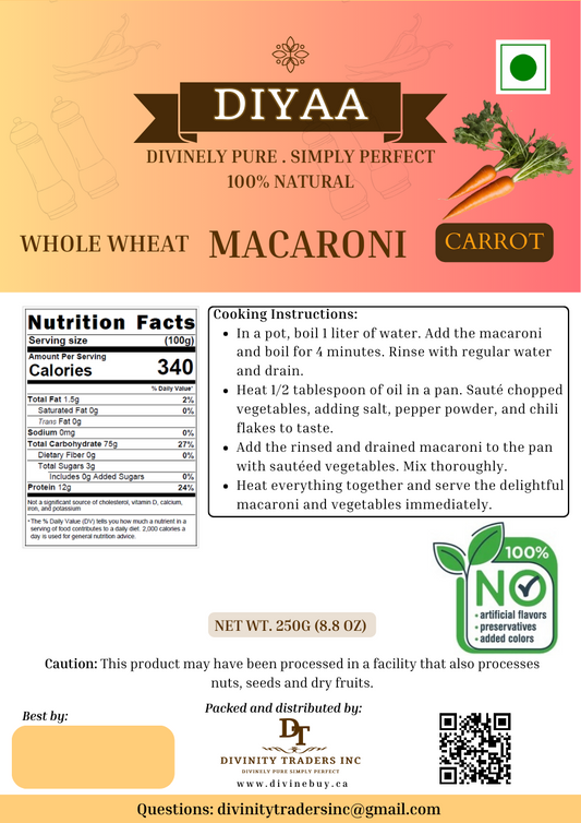 Diyaa Carrot Macaroni - 250 gm
