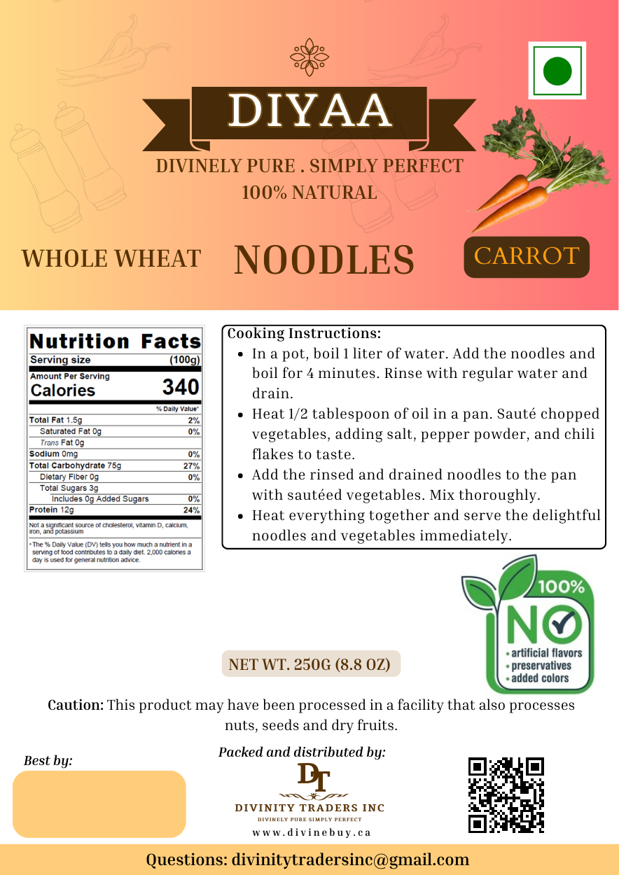 Diyaa Carrot Noodles - 250 gm