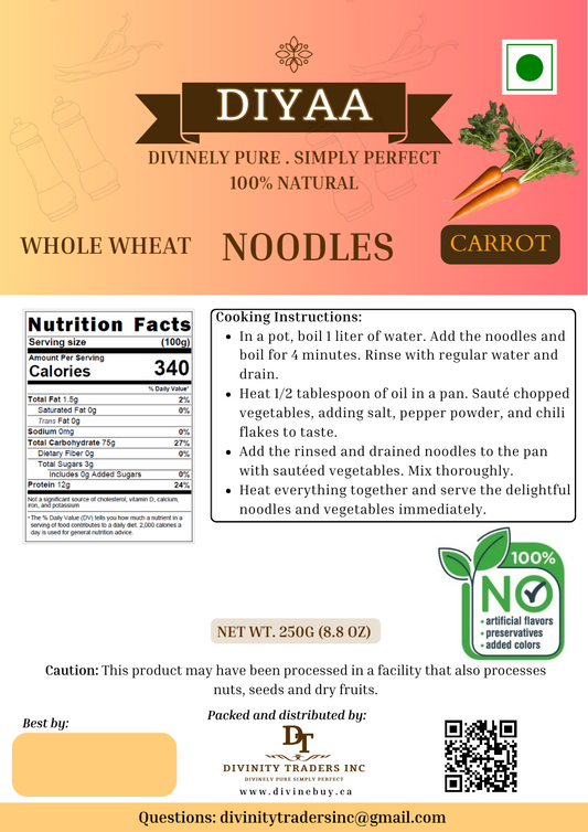 Diyaa Carrot Noodles - 250 gm