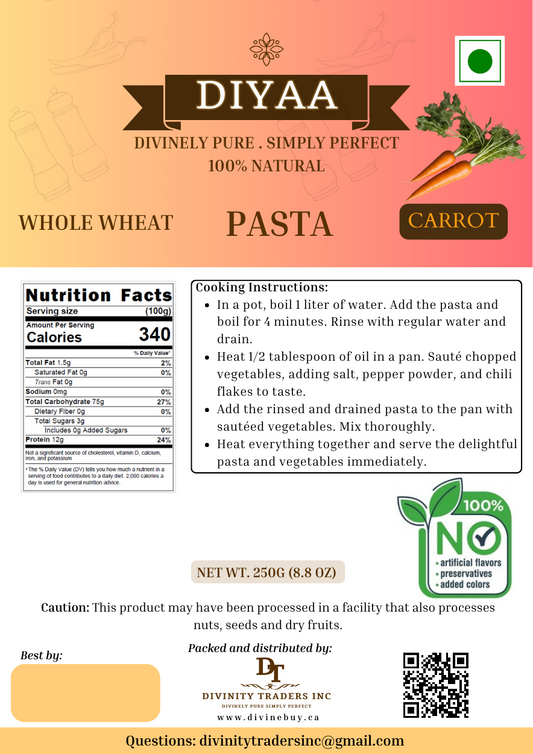 Diyaa Carrot Pasta - 250 gm