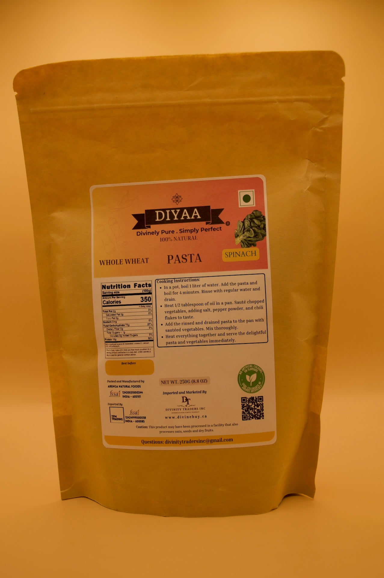 Diyaa Spinach Pasta - 250 gm