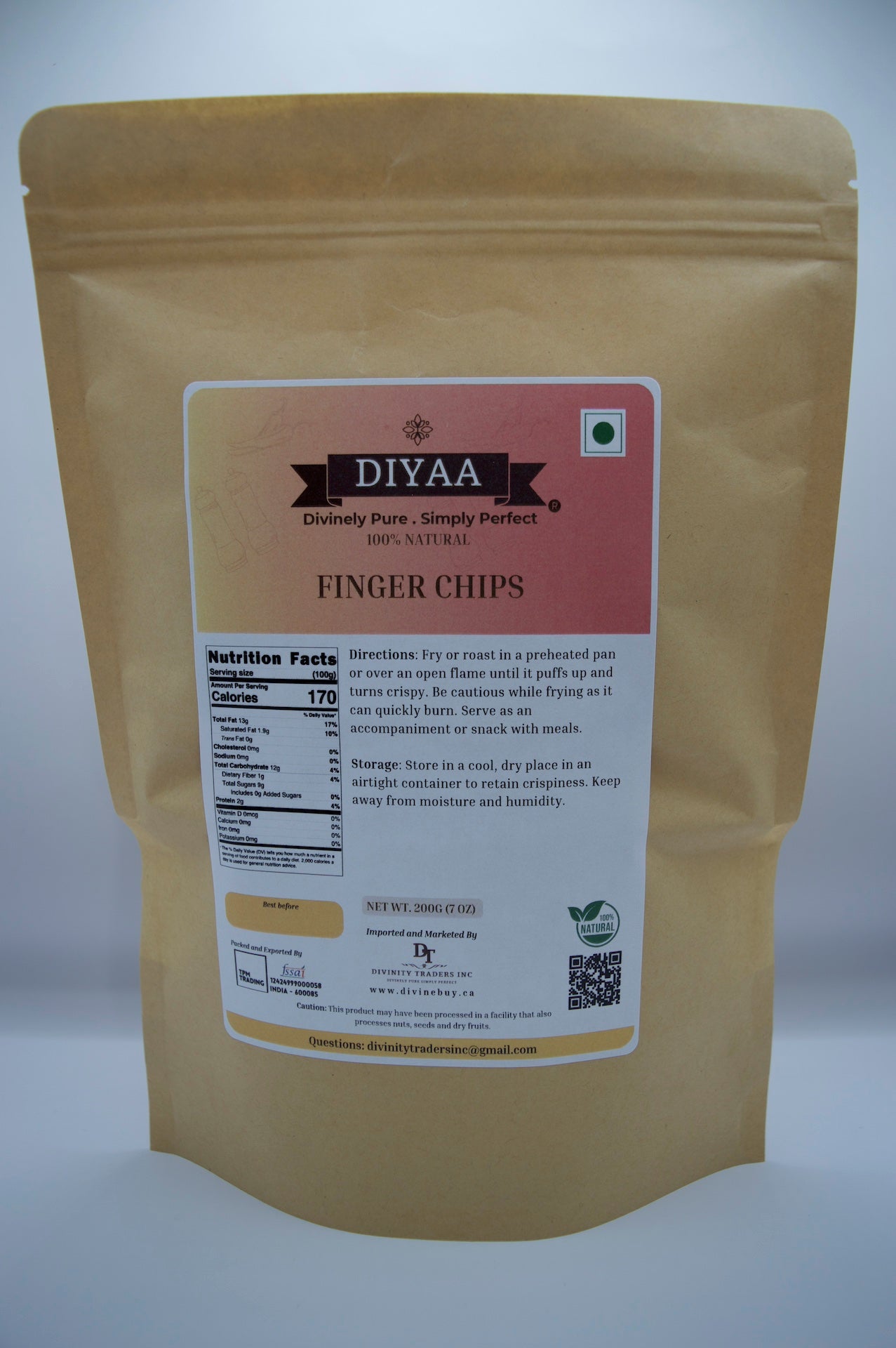 Diyaa Fryums (Finger Chips) Yellow - 200 gm