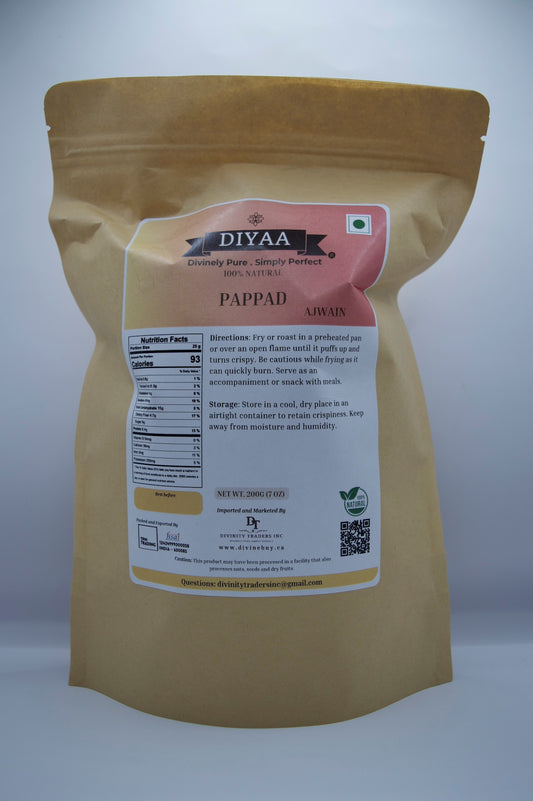 Diyaa Fryums - Ajwain Pappad - 200 gm