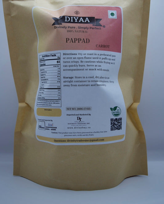 Diyaa Fryums - Carrot pappad - 200 gm