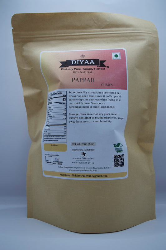 Diyaa Fryums - Cumin pappad - 200 gm