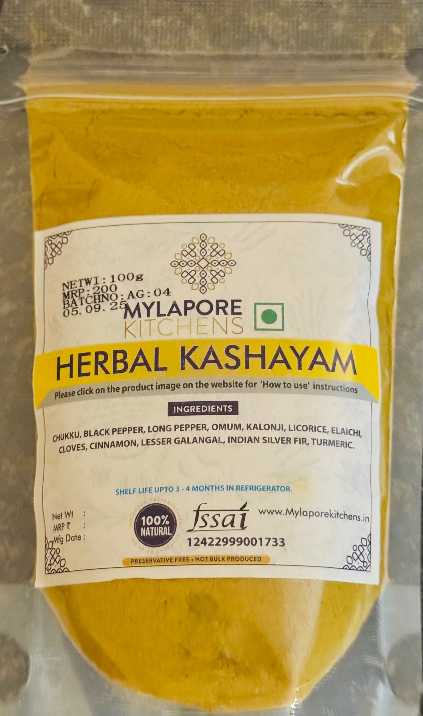 Mylapore Kitchens Herbal Kashayam Powder (100g)