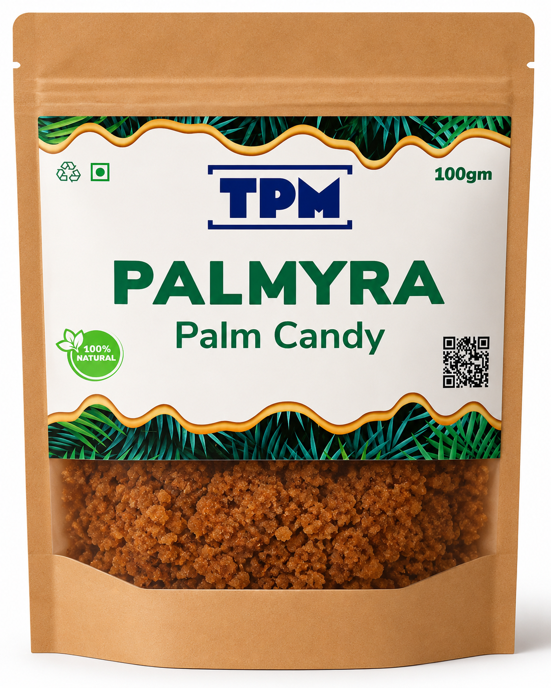 TPM Palmyra Palm Candy/Rock Sugar/Panakarkandu (பனங்கற்கண்டு) -  100 g